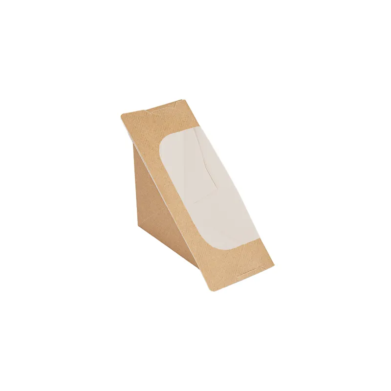 BOÎTES SANDWICH DOBLE AVEC FENÊTRE THEPACK  12,4x12,4x7,5 CM NATUREL CARTON NANO-MICRO + OPP (500 UNITÉ)